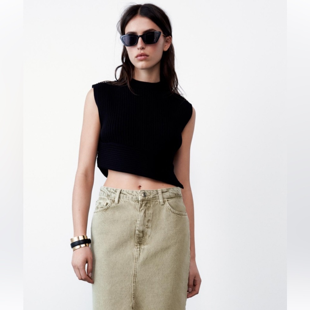 Asymmetric knit top